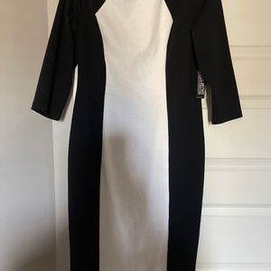 Brand new black and white slim fit dress